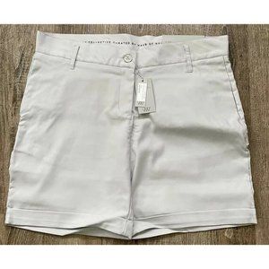 Heather Grey Womens Stretch Water Resistant Short Stone Gray Sz 14